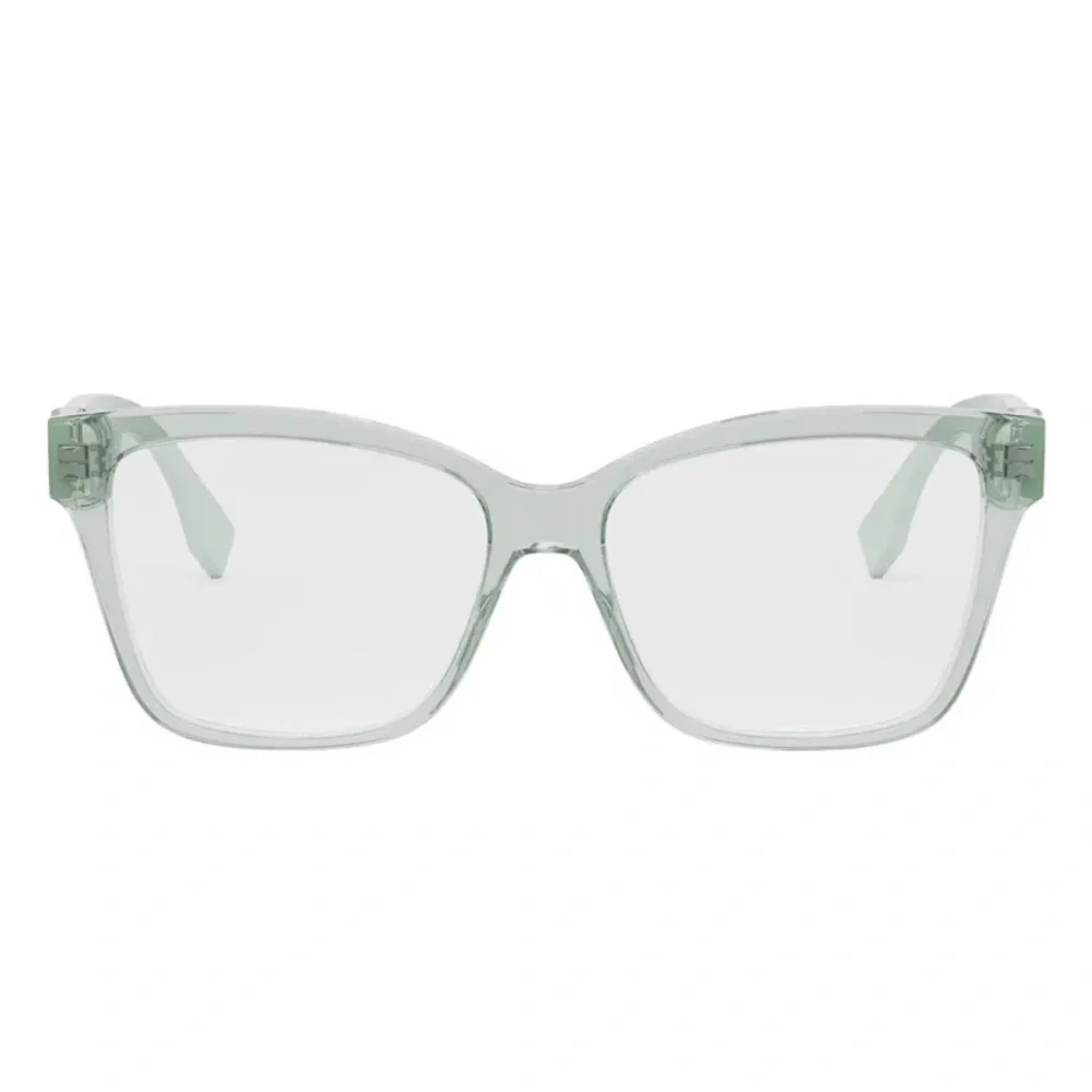 New! Fendi FE50117F 093 Transparent Green Eyeglasses, Authentic